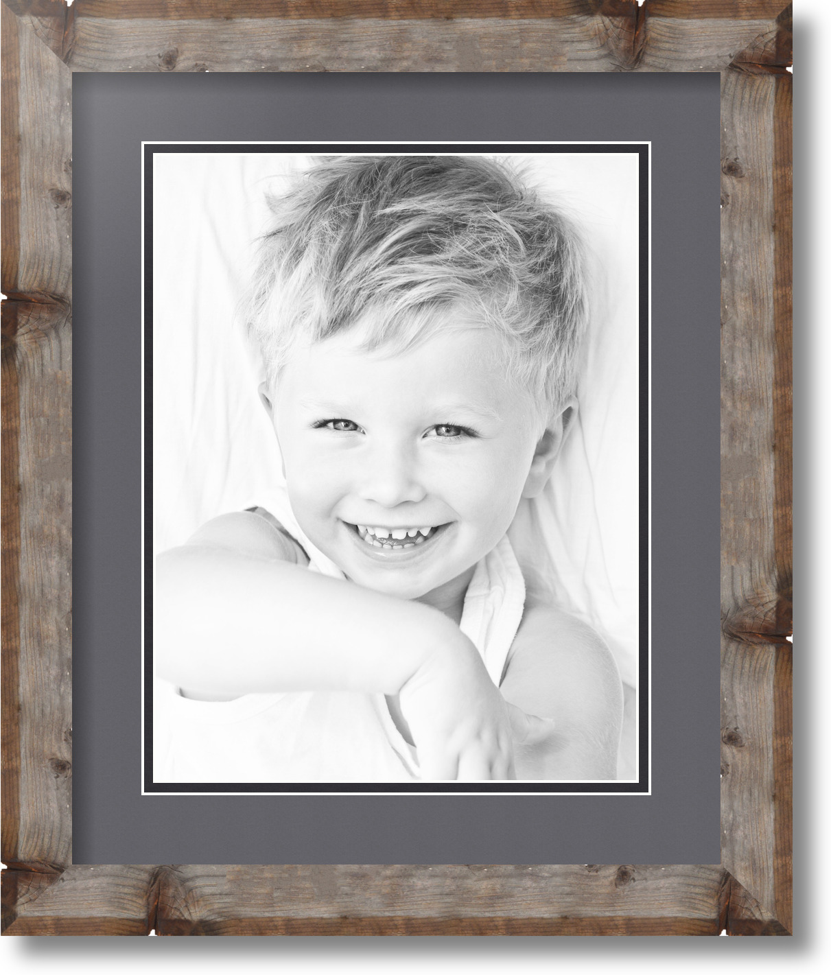 ArtToFrames Matted 14x17 Natural Picture Frame with 2" Double Mat, 10x13 Opening