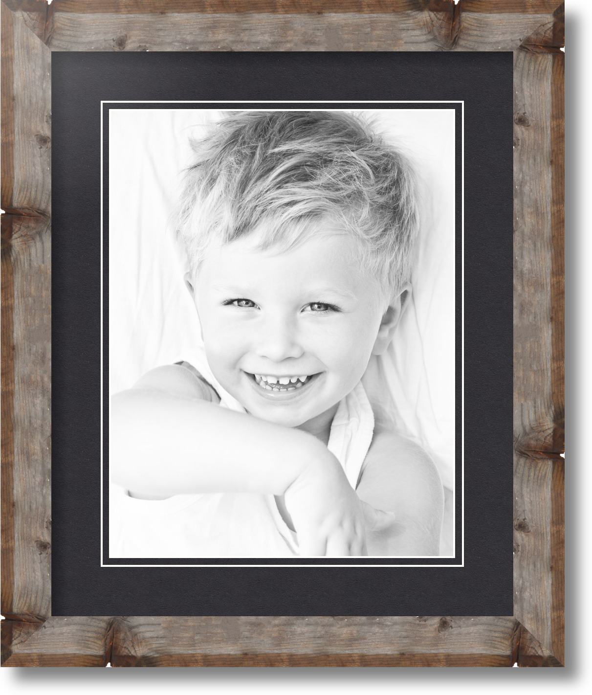 ArtToFrames Matted 14x17 Natural Picture Frame with 2" Double Mat, 10x13 Opening