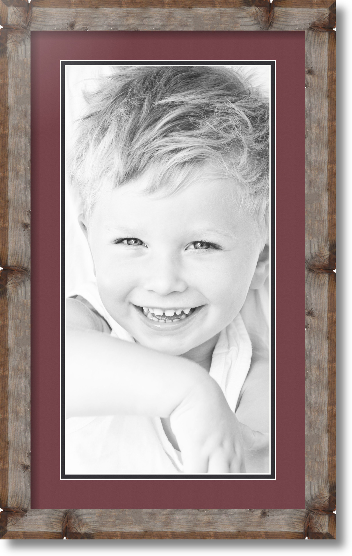 ArtToFrames Matted 14x24 Natural Picture Frame with 2" Double Mat, 10x20 Opening