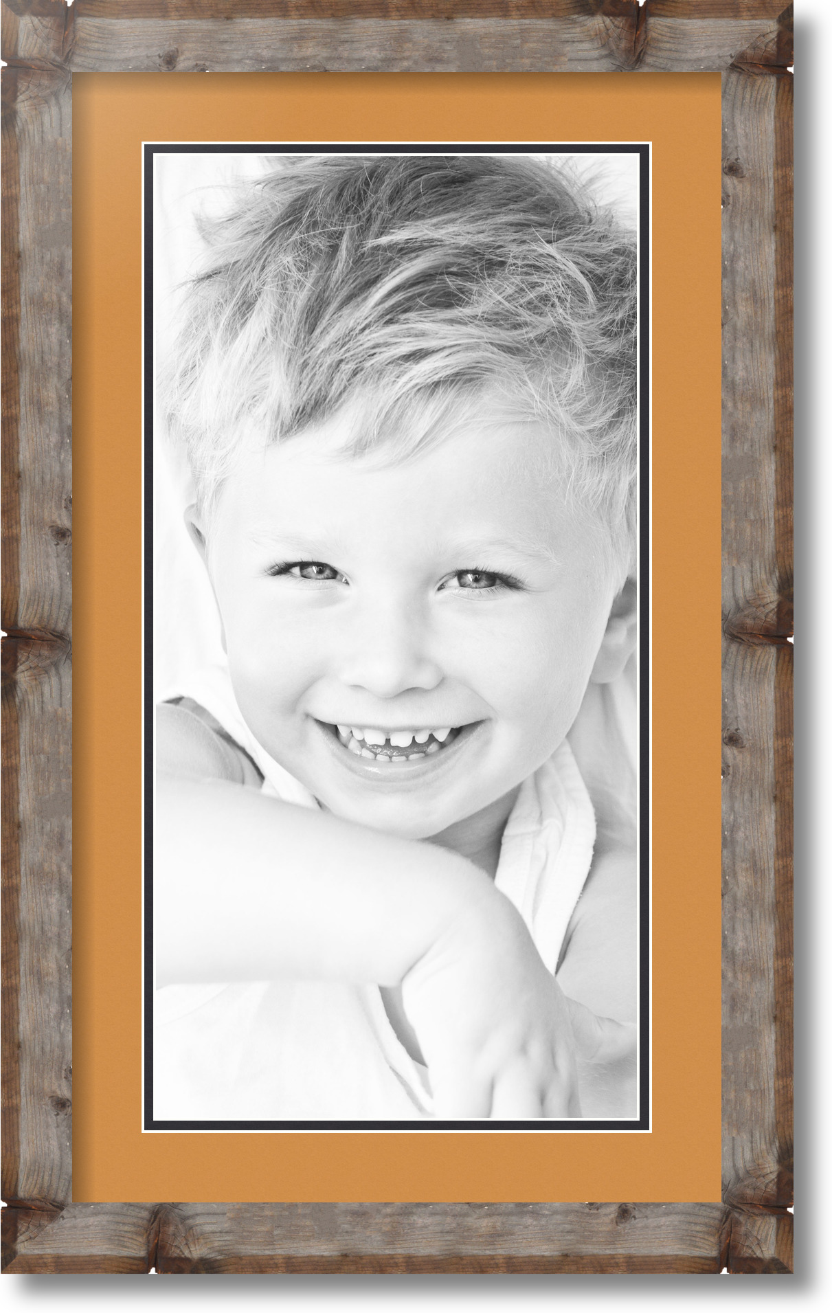 ArtToFrames Matted 14x24 Natural Picture Frame with 2" Double Mat, 10x20 Opening