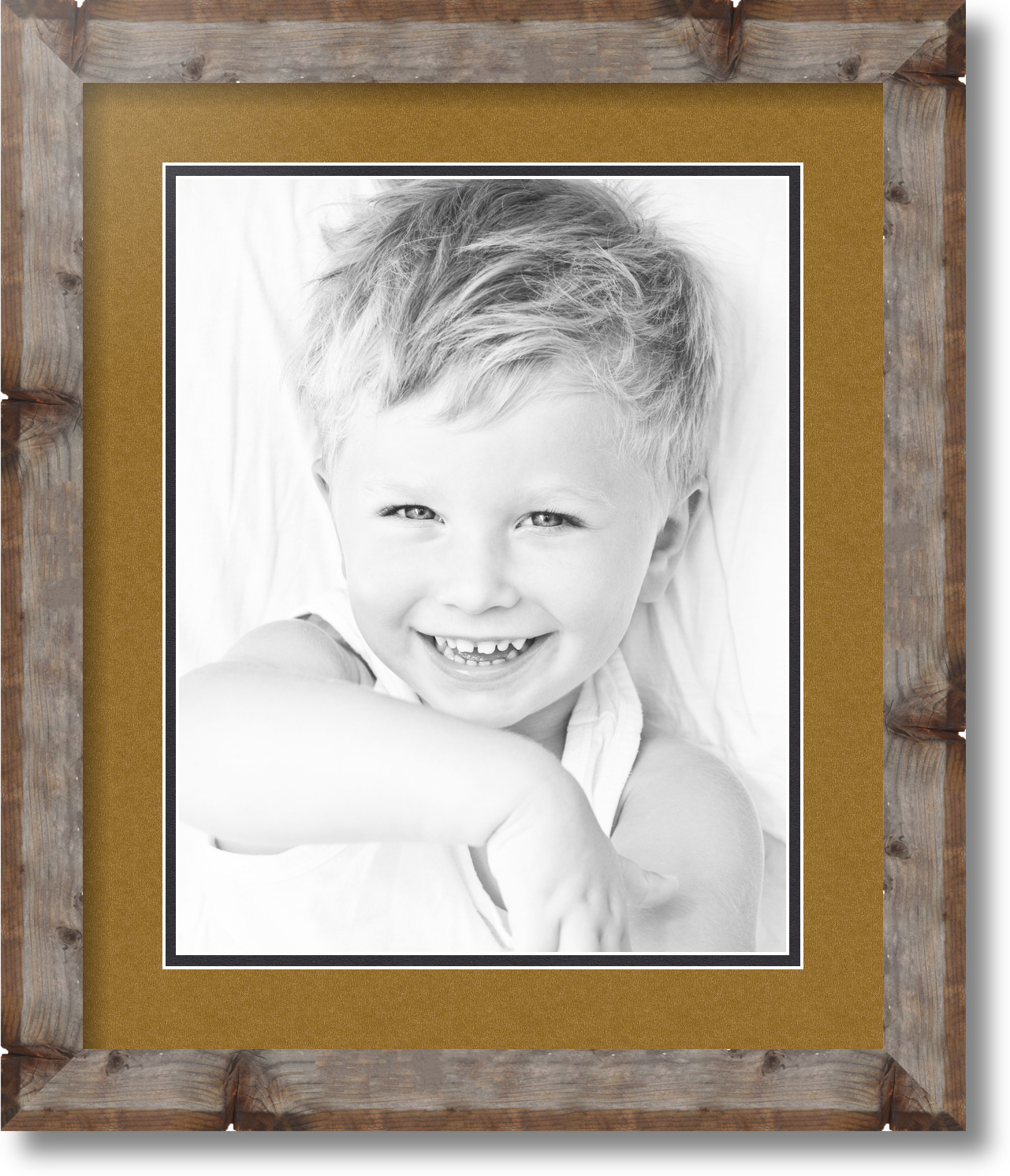 ArtToFrames Matted 15x18 Natural Picture Frame with 2" Double Mat, 11x14 Opening