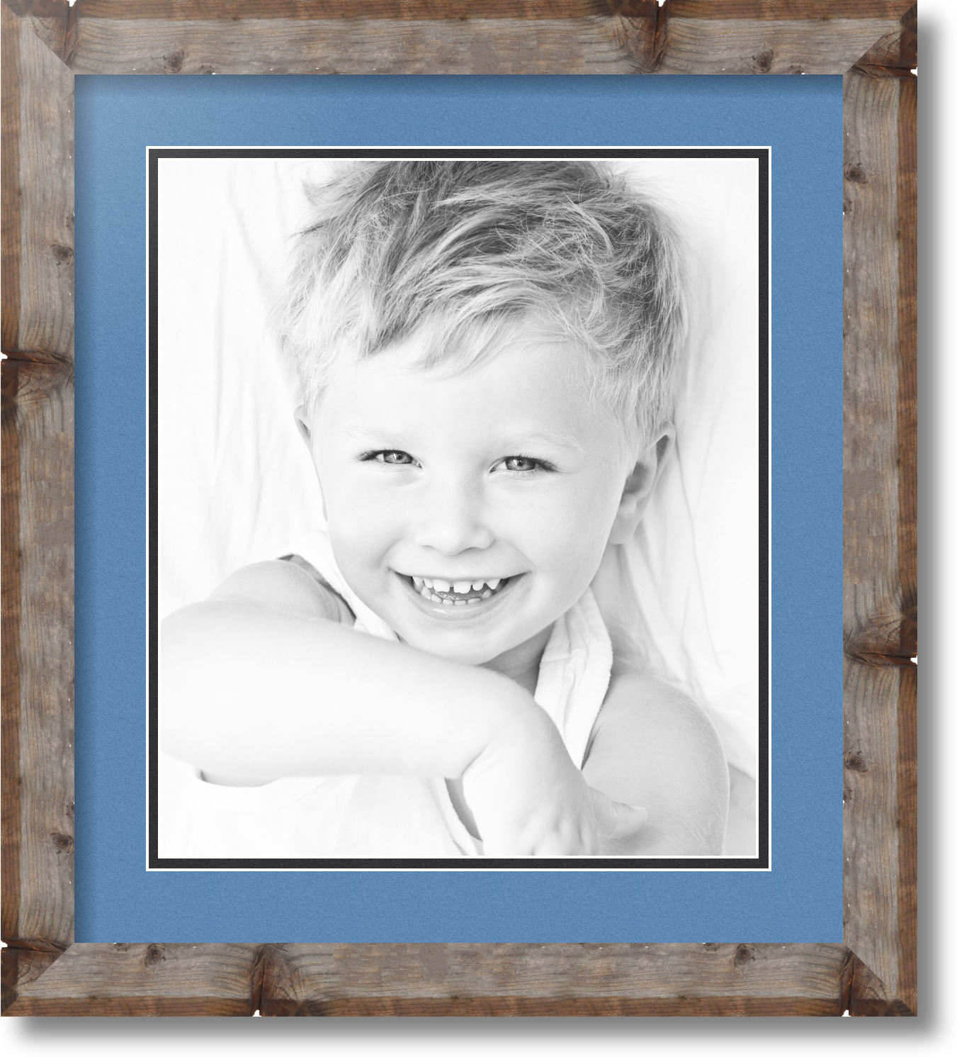 ArtToFrames Matted 16x18 Natural Picture Frame with 2" Double Mat, 12x14 Opening