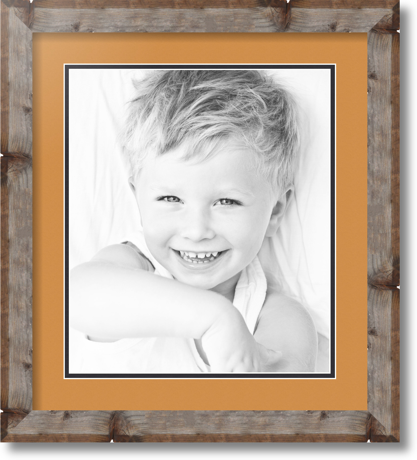 ArtToFrames Matted 16x18 Natural Picture Frame with 2" Double Mat, 12x14 Opening