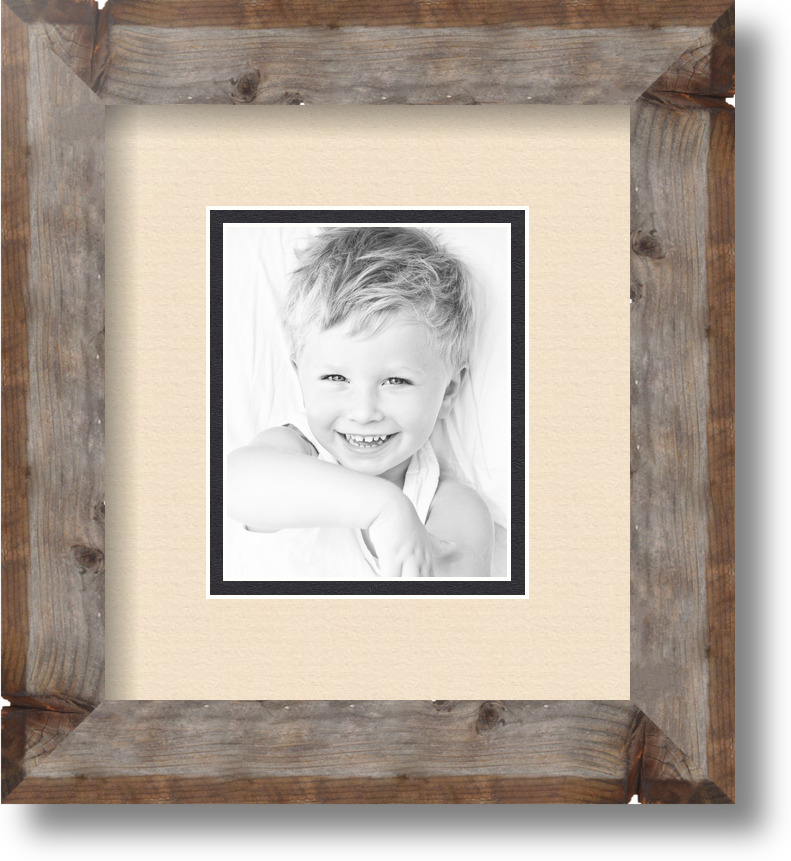 ArtToFrames Matted 7.5x9 Natural Picture Frame with 2" Double Mat, 3.5x5 Opening