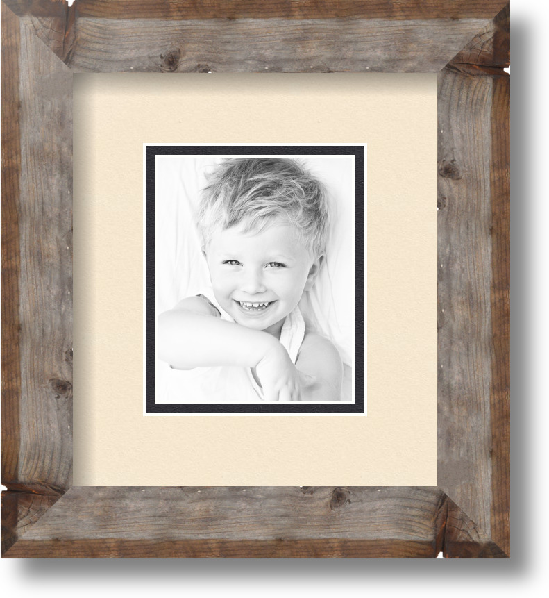 ArtToFrames Matted 7.5x9 Natural Picture Frame with 2" Double Mat, 3.5x5 Opening