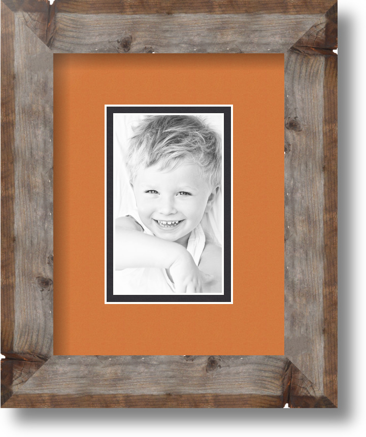 ArtToFrames Matted 7x9 Natural Picture Frame with 2" Double Mat, 3x5 Opening