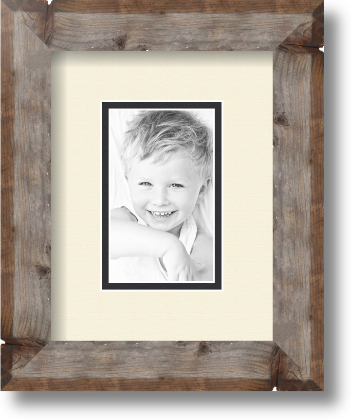 ArtToFrames Matted 7x9 Natural Picture Frame with 2" Double Mat, 3x5 Opening