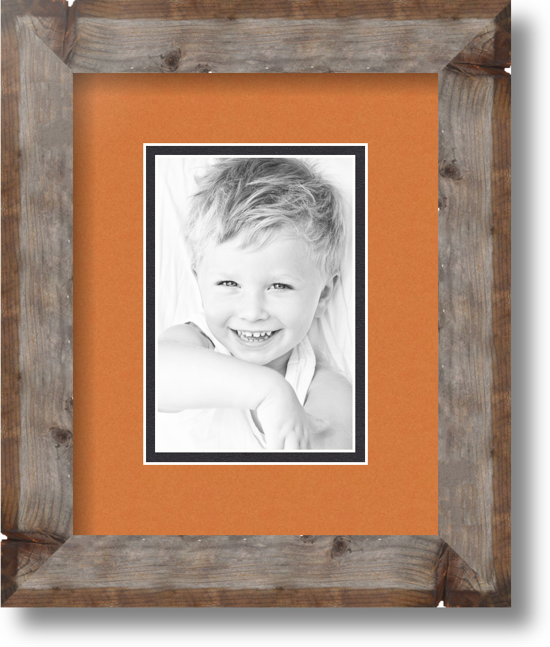 ArtToFrames Matted 8x10 Natural Picture Frame with 2" Double Mat, 4x6 Opening