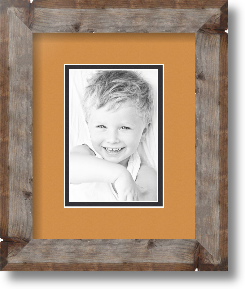 ArtToFrames Matted 8x10 Natural Picture Frame with 2" Double Mat, 4x6 Opening