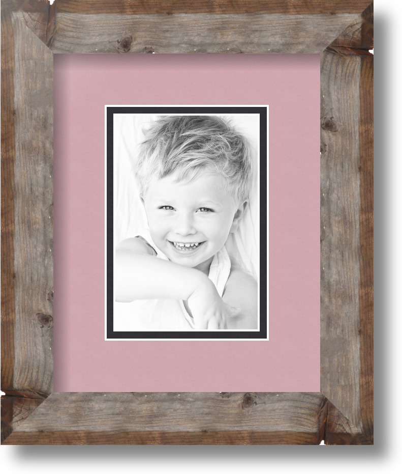 ArtToFrames Matted 8x10 Natural Picture Frame with 2" Double Mat, 4x6 Opening