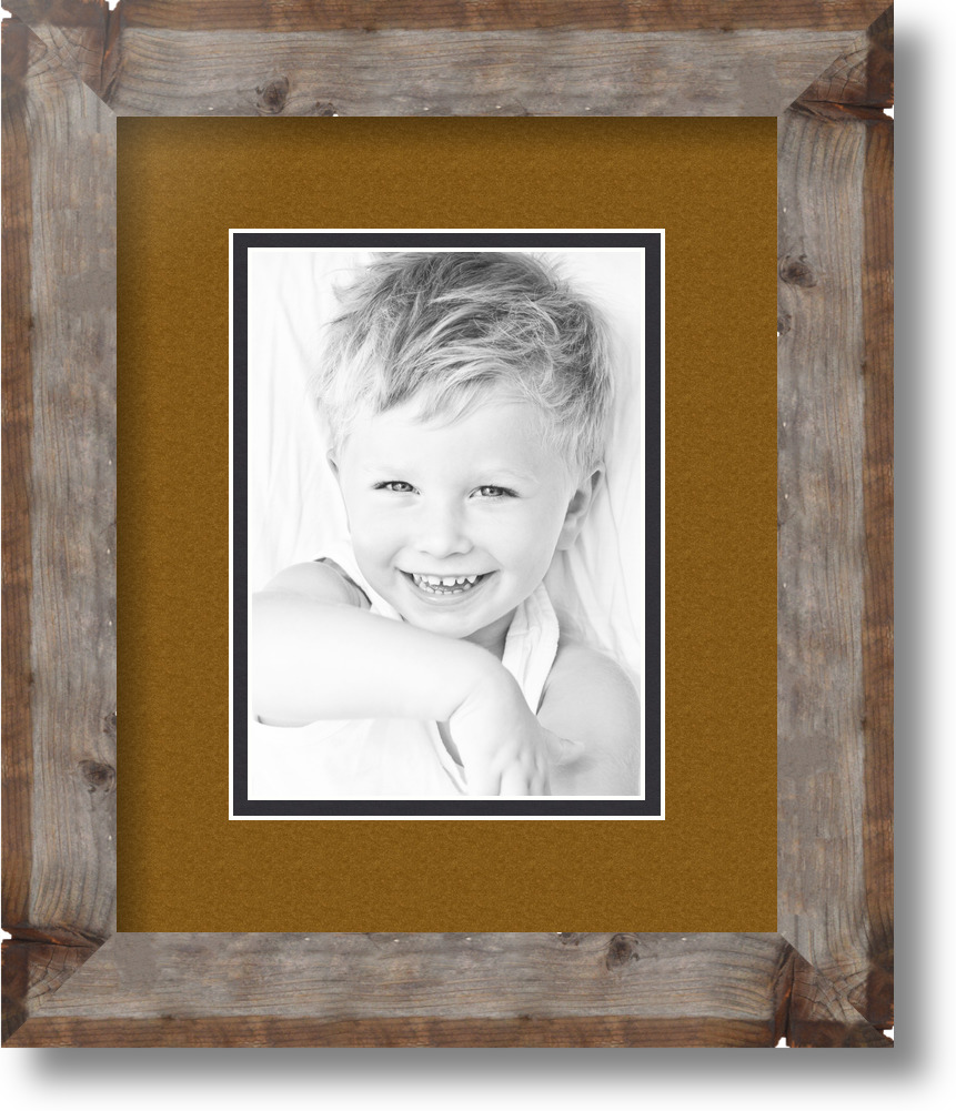 ArtToFrames Matted 9x11 Natural Picture Frame with 2" Double Mat, 5x7 Opening