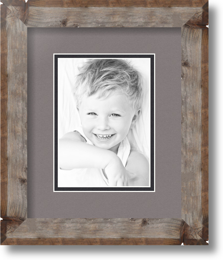 ArtToFrames Matted 9x11 Natural Picture Frame with 2" Double Mat, 5x7 Opening