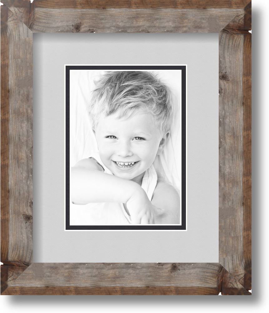 ArtToFrames Matted 9x11 Natural Picture Frame with 2" Double Mat, 5x7 Opening