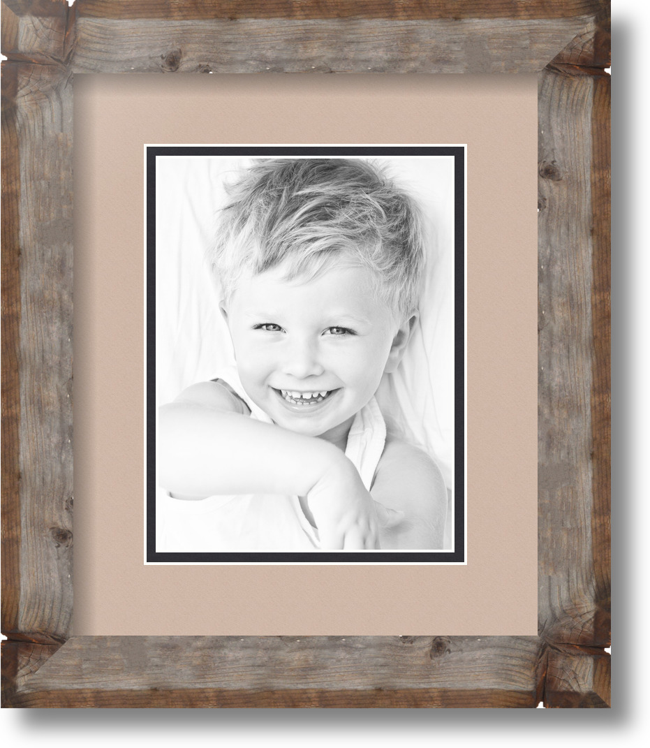 ArtToFrames Matted 10x12 Natural Picture Frame with 2" Double Mat, 6x8 Opening