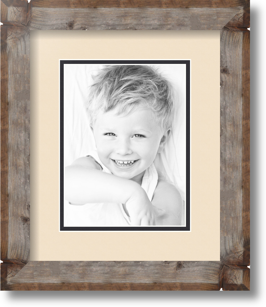 ArtToFrames Matted 10x12 Natural Picture Frame with 2" Double Mat, 6x8 Opening