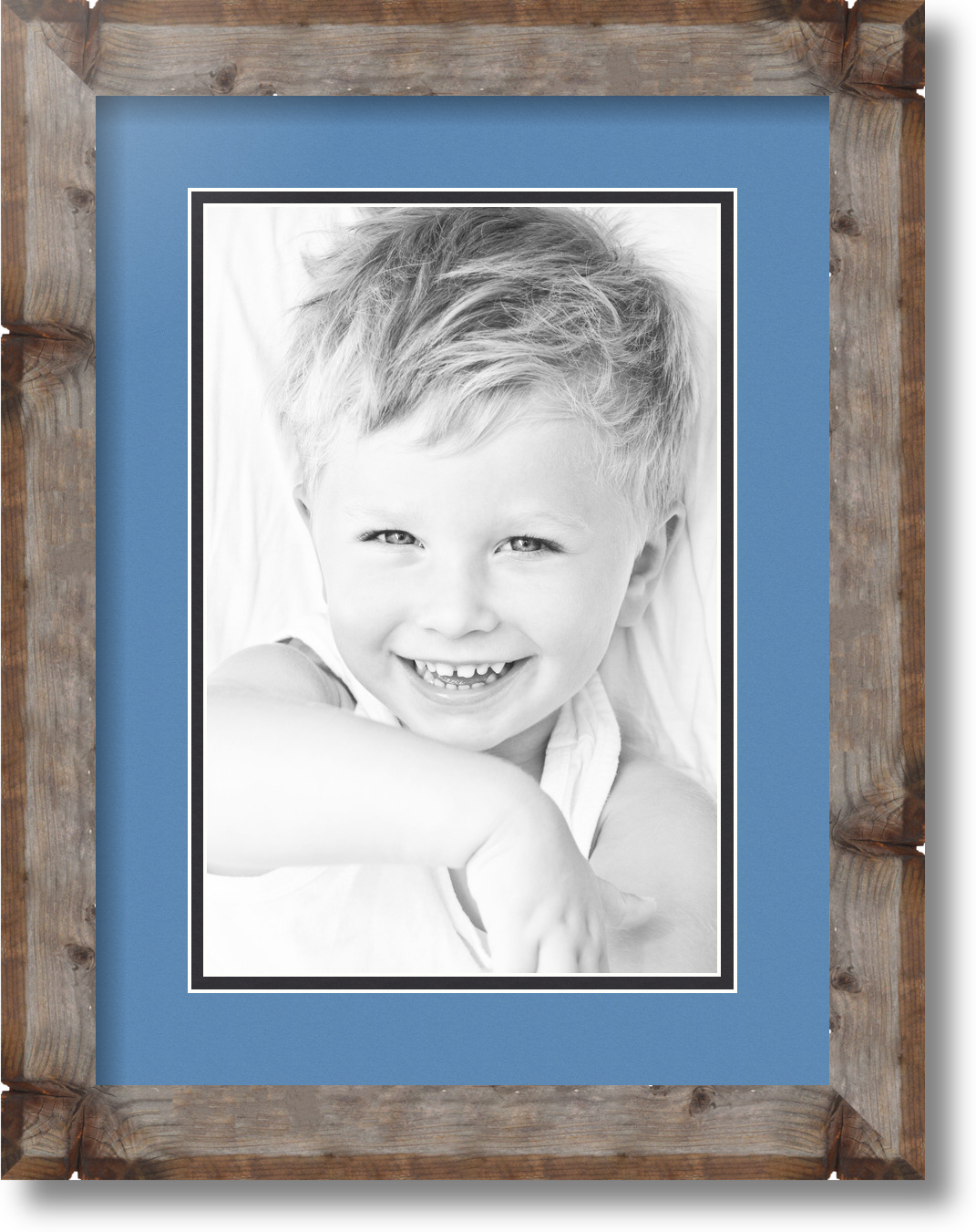 ArtToFrames Matted 12x16 Natural Picture Frame with 2" Double Mat, 8x12 Opening