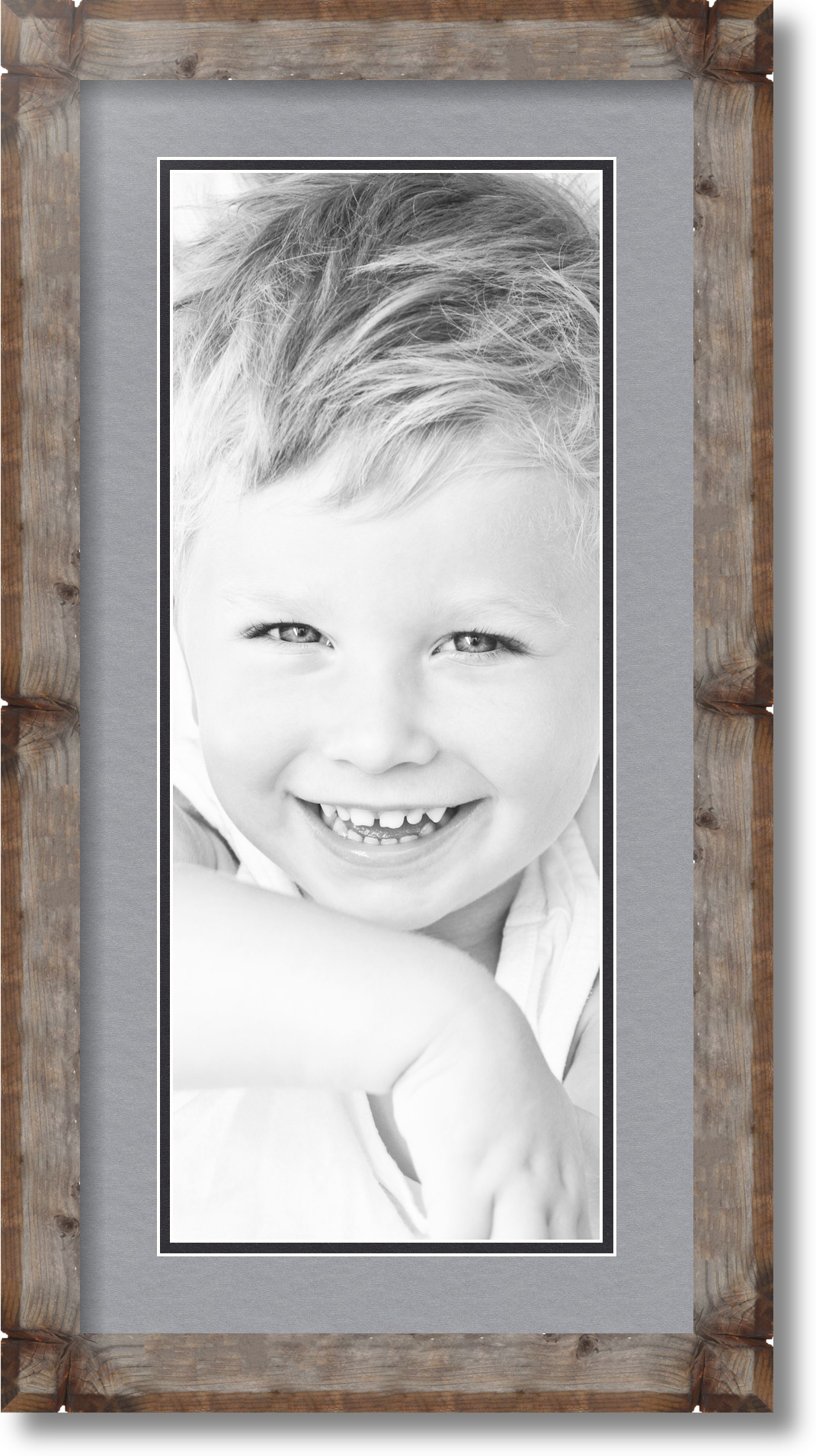 ArtToFrames Matted 12x24 Natural Picture Frame with 2" Double Mat, 8x20 Opening