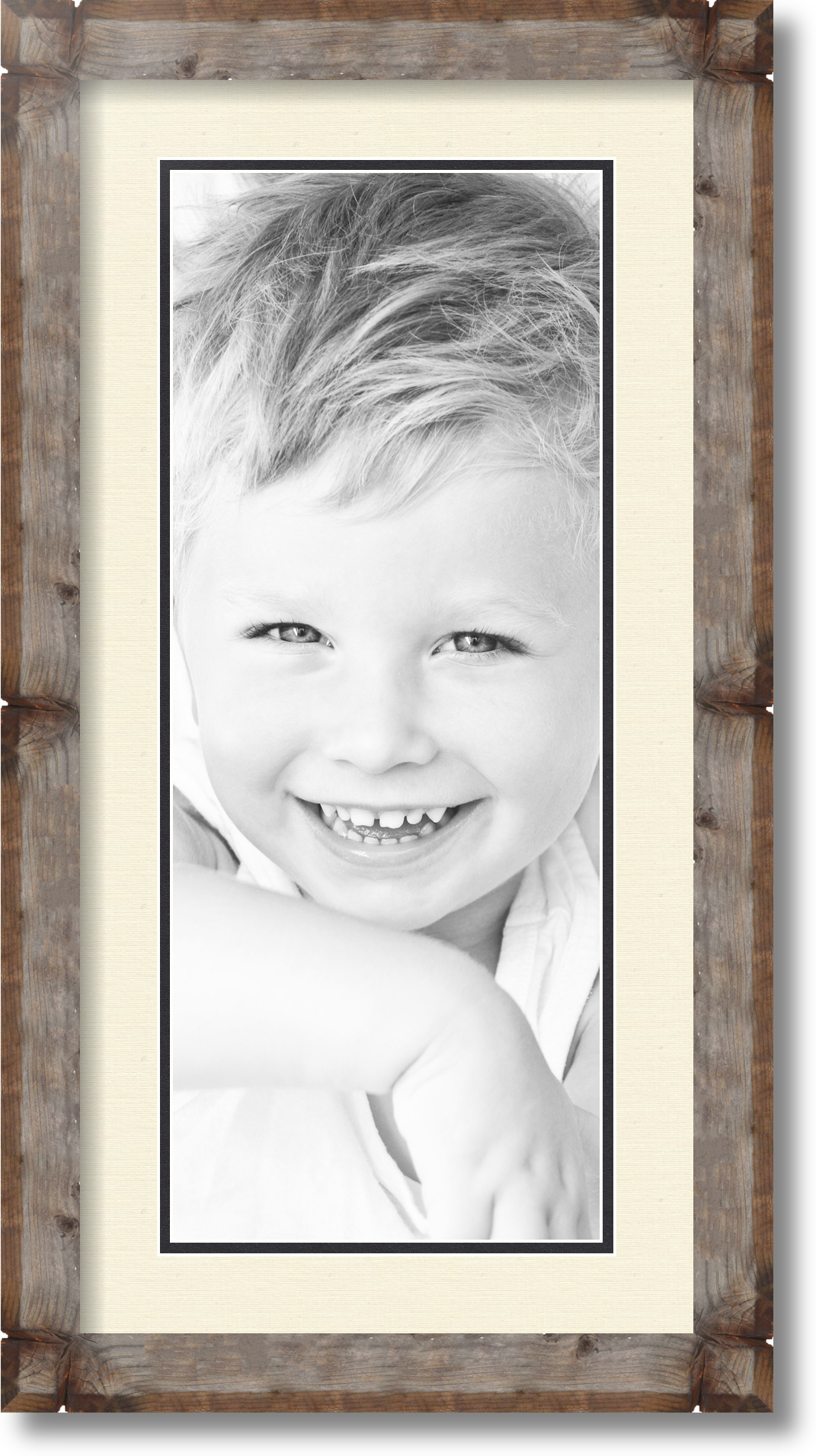 ArtToFrames Matted 12x24 Natural Picture Frame with 2" Double Mat, 8x20 Opening