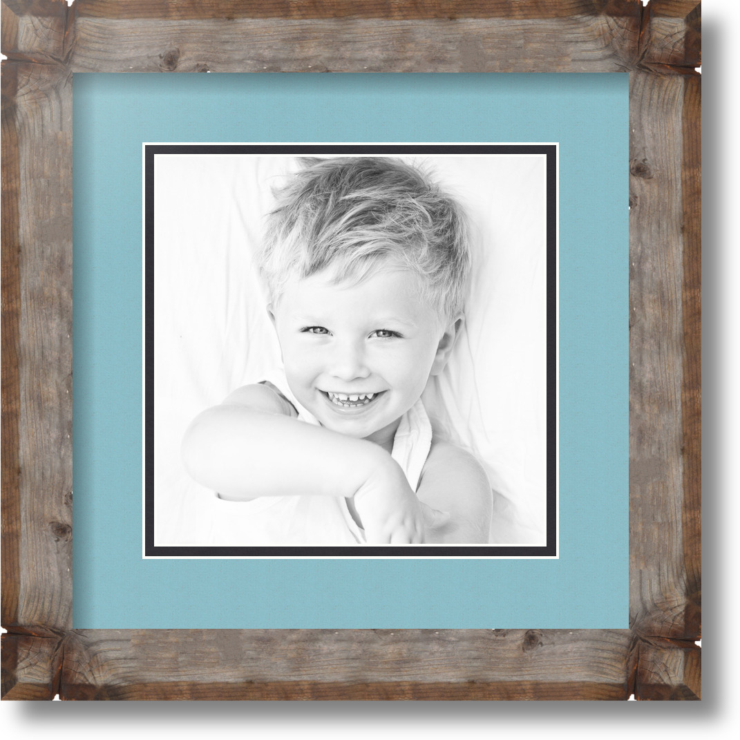 ArtToFrames Matted 12x12 Natural Picture Frame with 2" Double Mat, 8x8 Opening