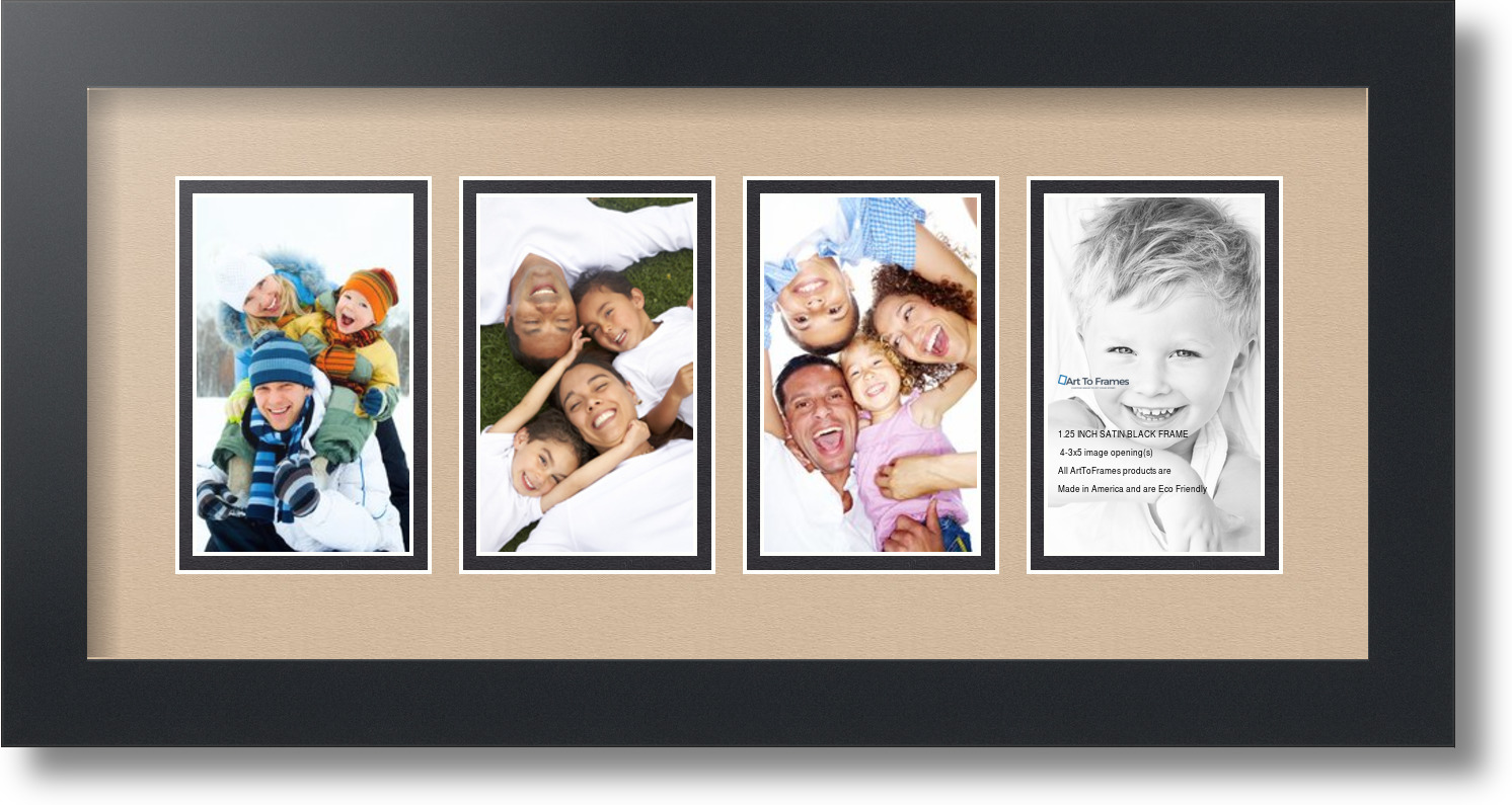 ArtToFrames Collage Mat Picture Photo Frame - 4 3x5