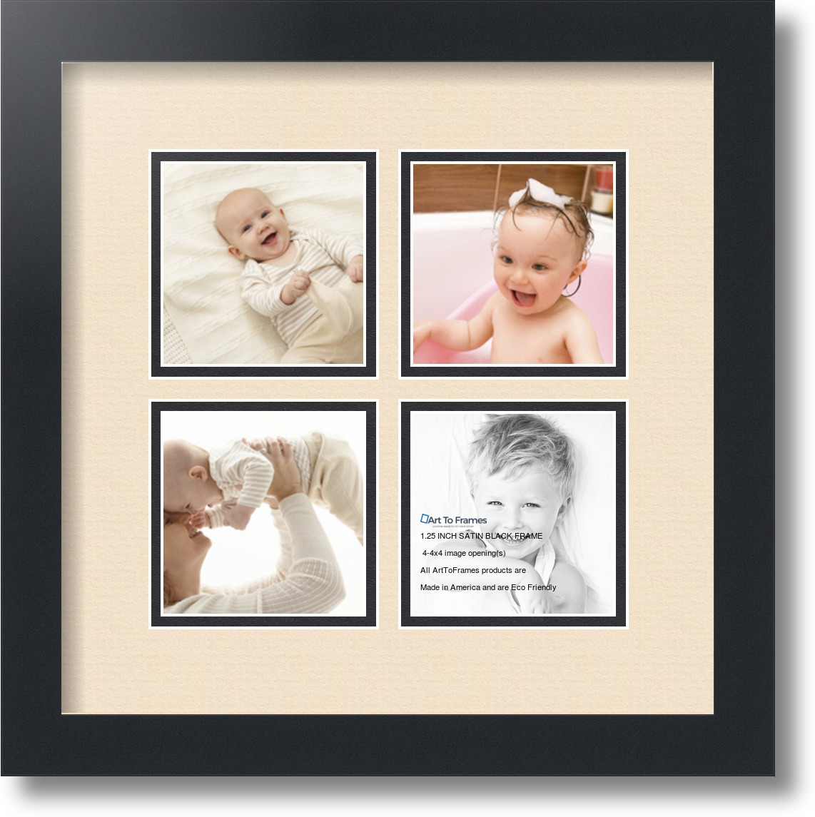 ArtToFrames Collage Mat Picture Photo Frame - 4 4x4