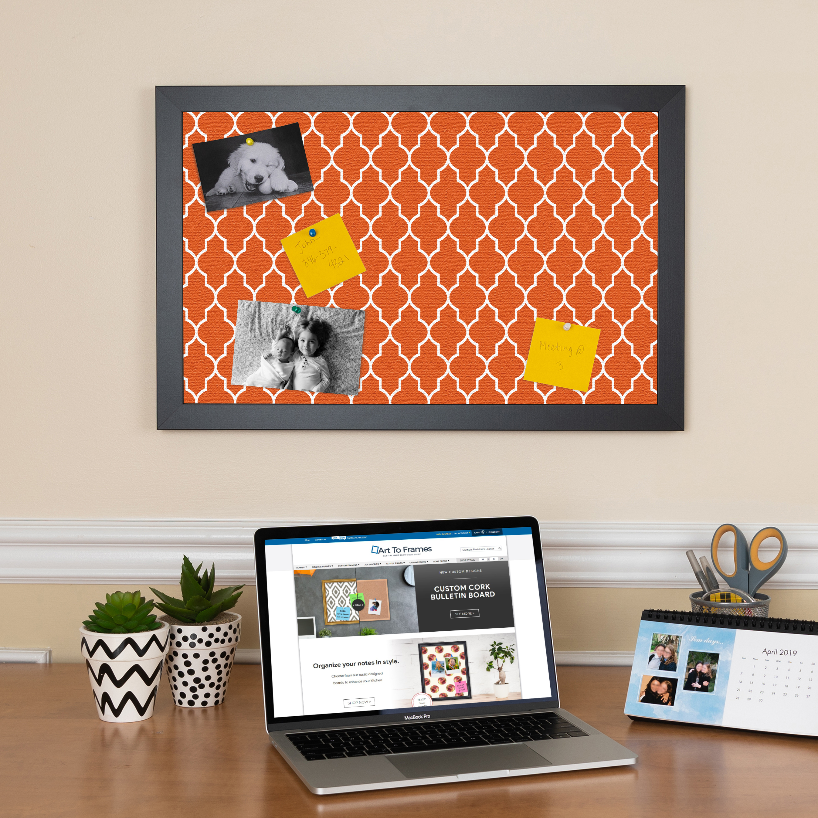 ArtToFrames Custom Cork Bulletin Board Quatrefoil Framed in Satin Black - Picture 56 of 91