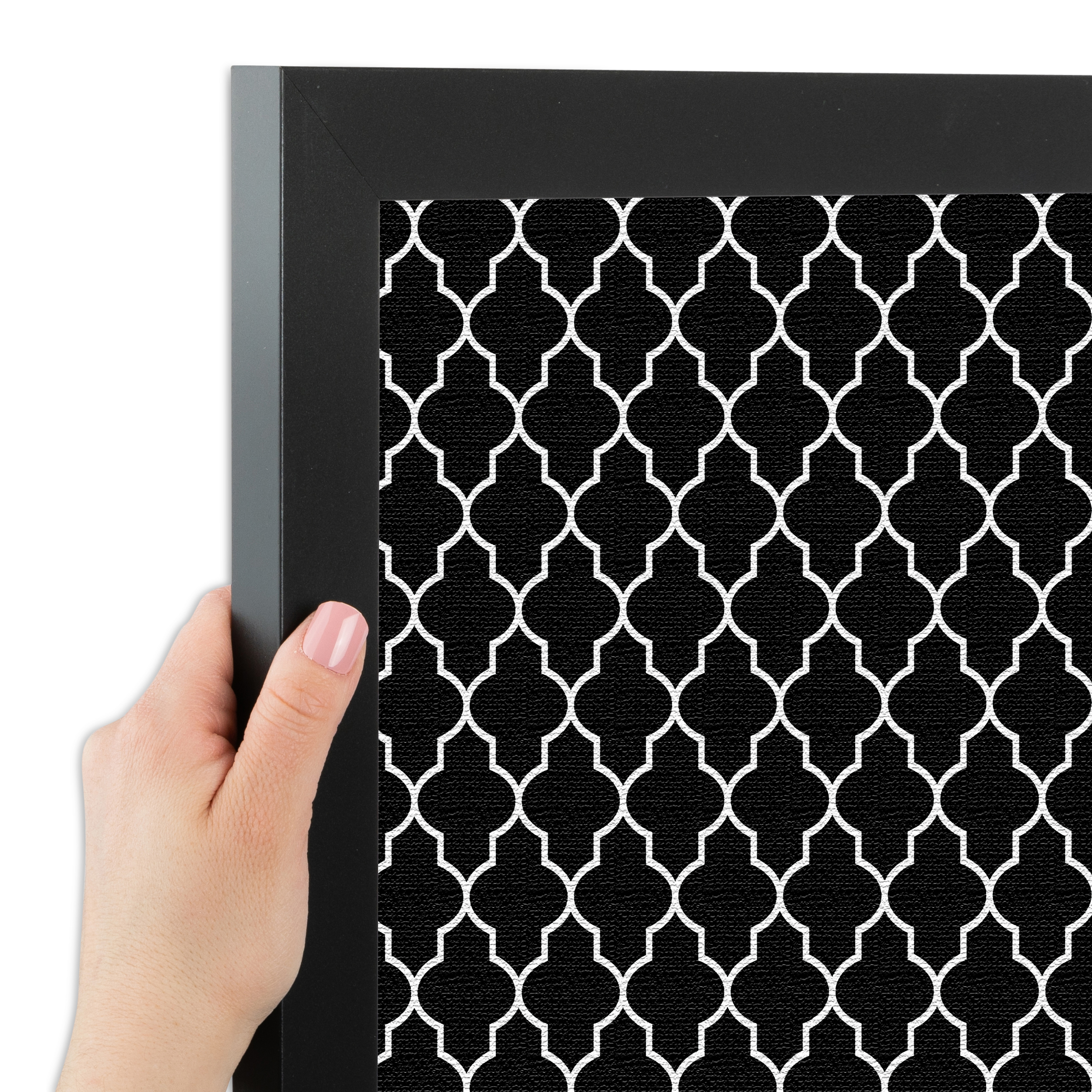 ArtToFrames Custom Cork Bulletin Board Quatrefoil Framed in Satin Black - Picture 4 of 91
