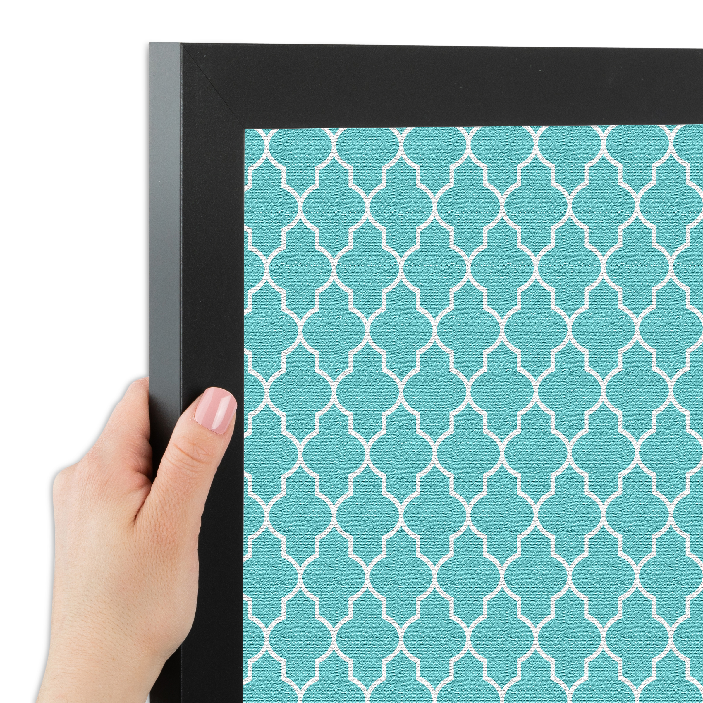 ArtToFrames Custom Cork Bulletin Board Quatrefoil Framed in Satin Black - Picture 14 of 91