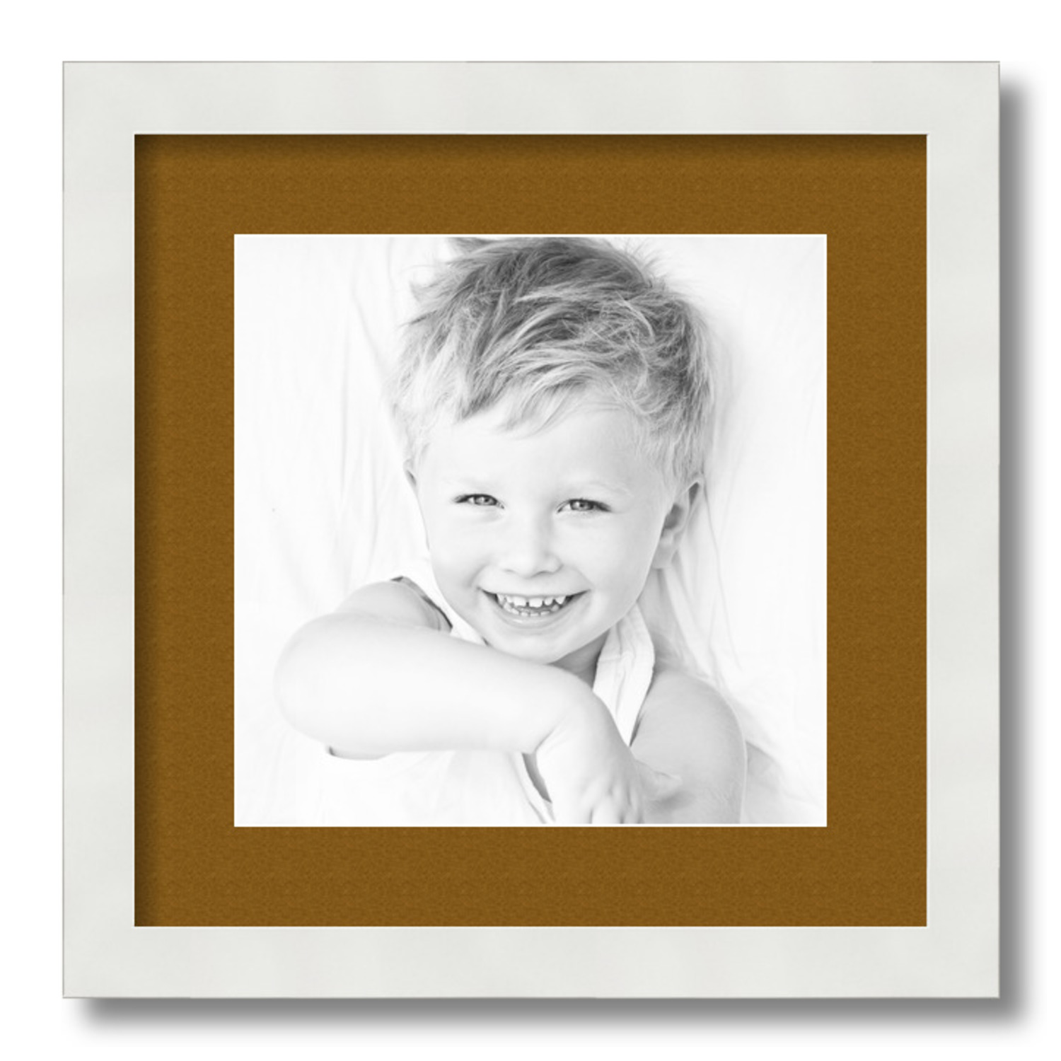 ArtToFrames Matted 14x14 White Picture Frame with 2" Mat, 10x10 Opening 3966