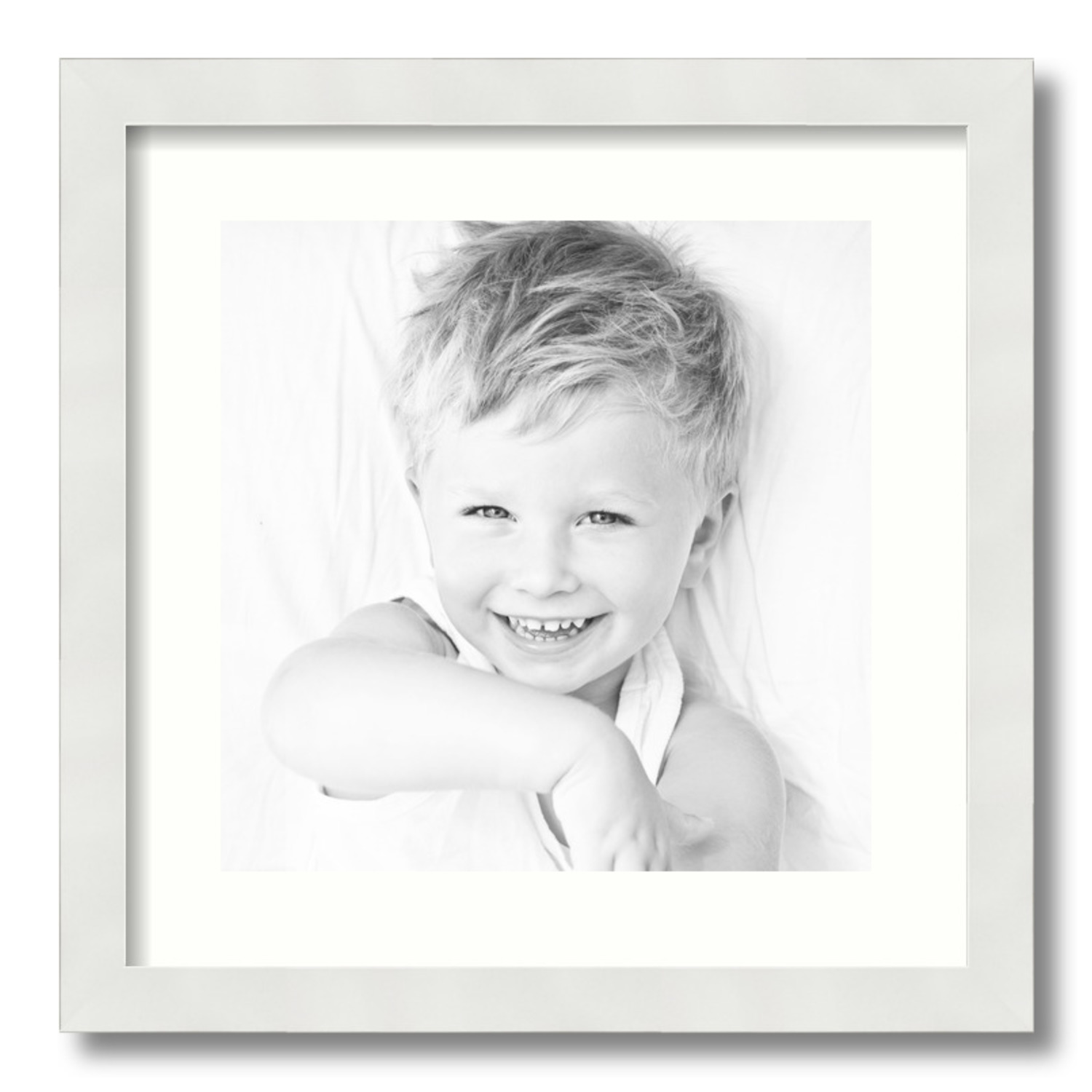 ArtToFrames Matted 16x16 White Picture Frame with 2" Mat, 12x12 Opening 3966