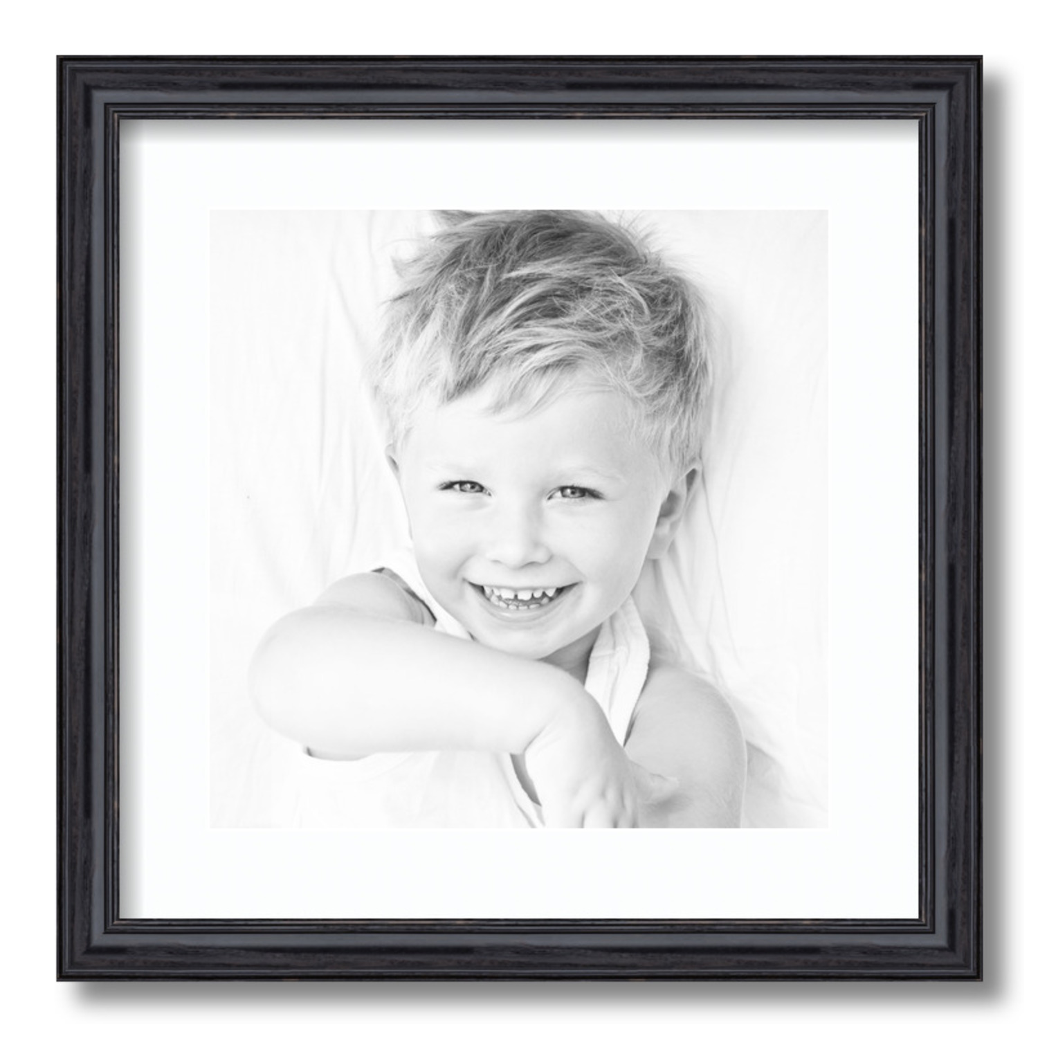 ArtToFrames Matted 16x16 Black Picture Frame with 2" Mat, 12x12 Opening 4083