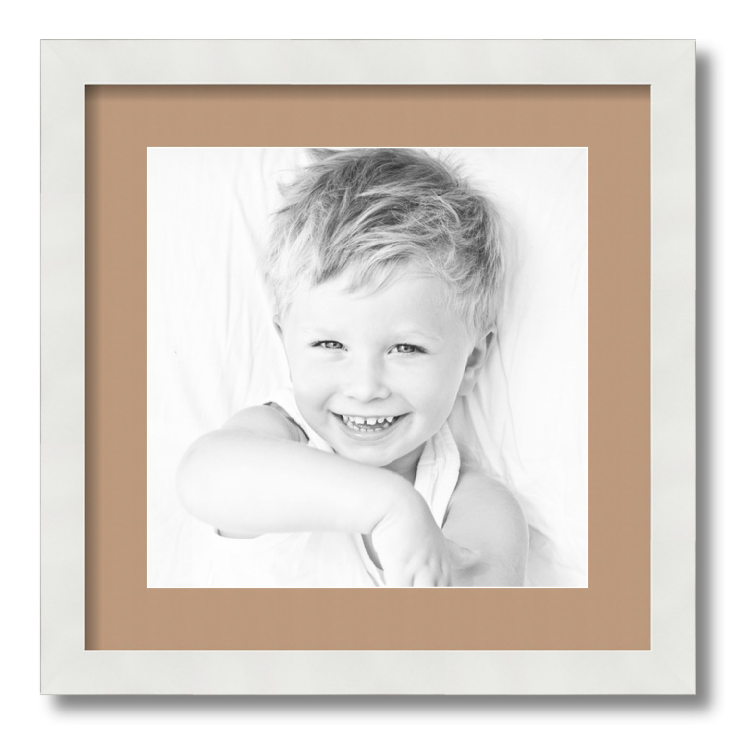 ArtToFrames Matted 16x16 White Picture Frame with 2" Mat, 12x12 Opening 3966