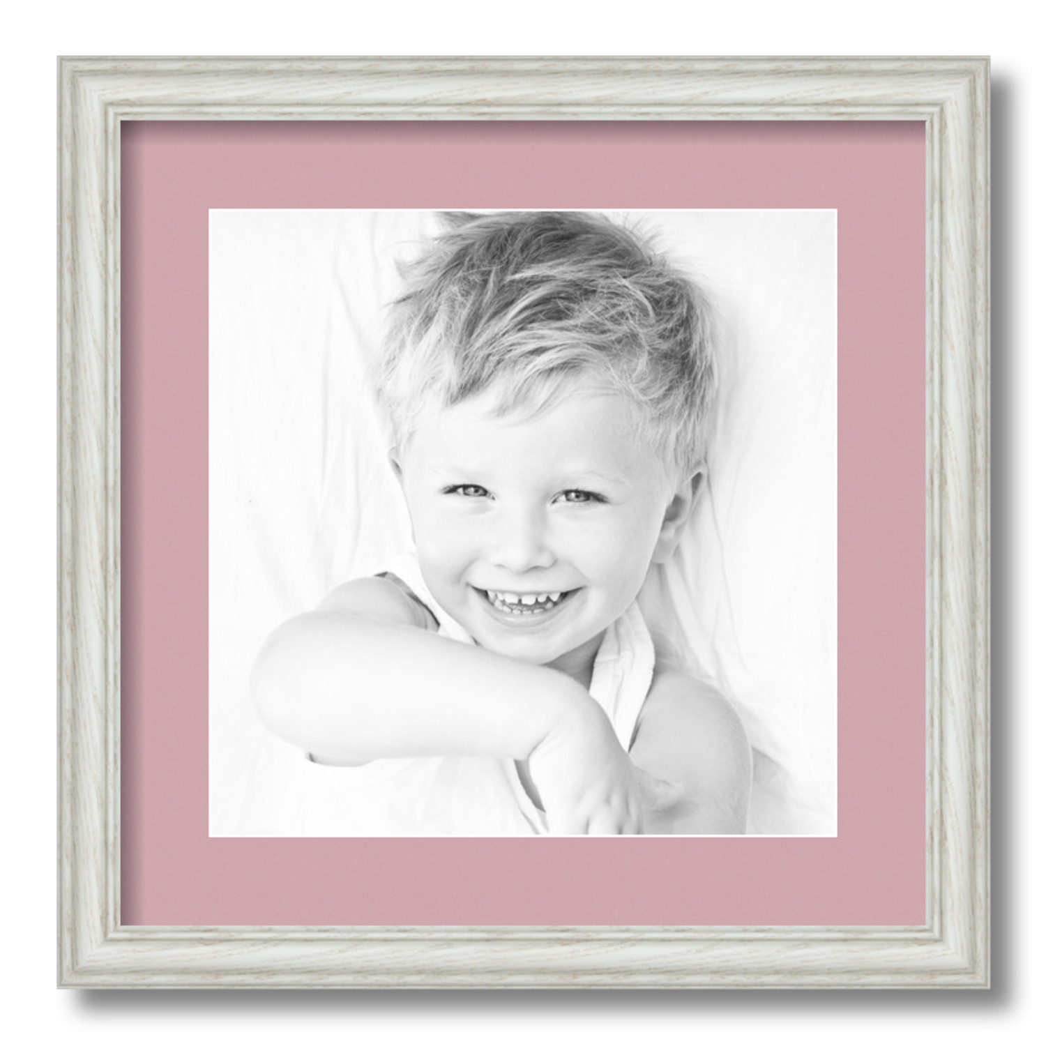 ArtToFrames Matted 16x16 White Picture Frame with 2" Mat, 12x12 Opening 4098