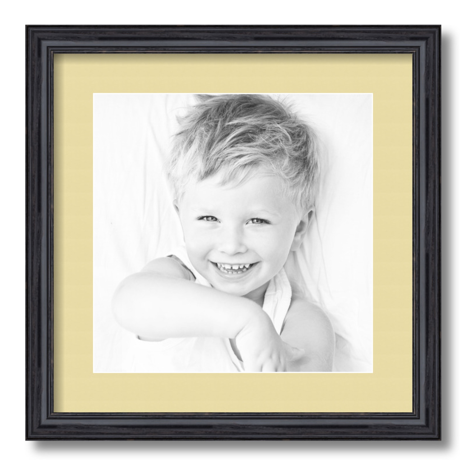 ArtToFrames Matted 16x16 Black Picture Frame with 2" Mat, 12x12 Opening 4083