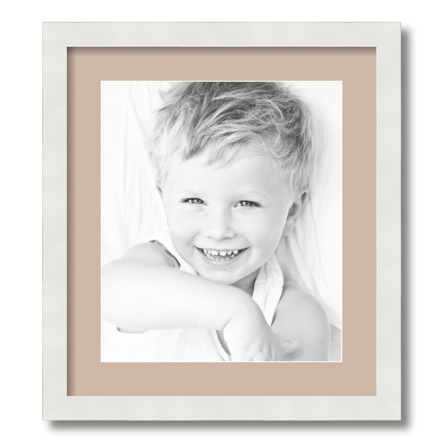 ArtToFrames Matted 16x18 White Picture Frame with 2" Mat, 12x14 Opening 3966