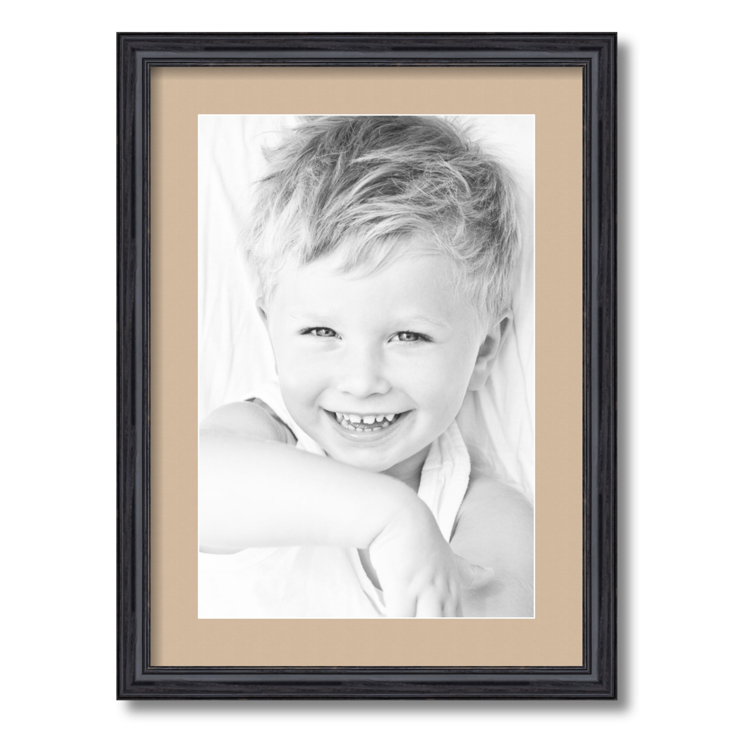 ArtToFrames Matted 16x22 Black Picture Frame with 2" Mat, 12x18 Opening 4083