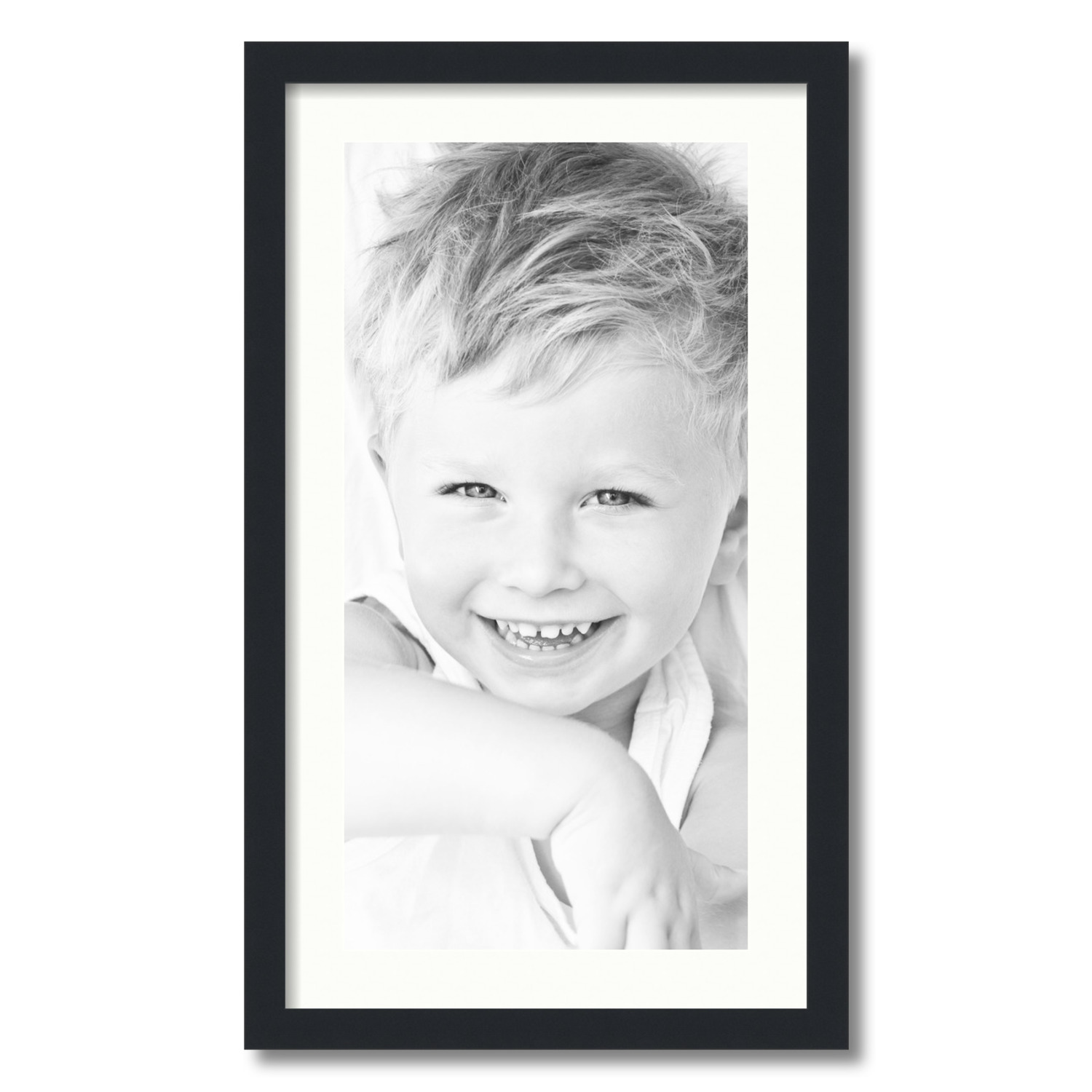 ArtToFrames Matted 16x28 Black Picture Frame with 2" Mat, 12x24 Opening 3926