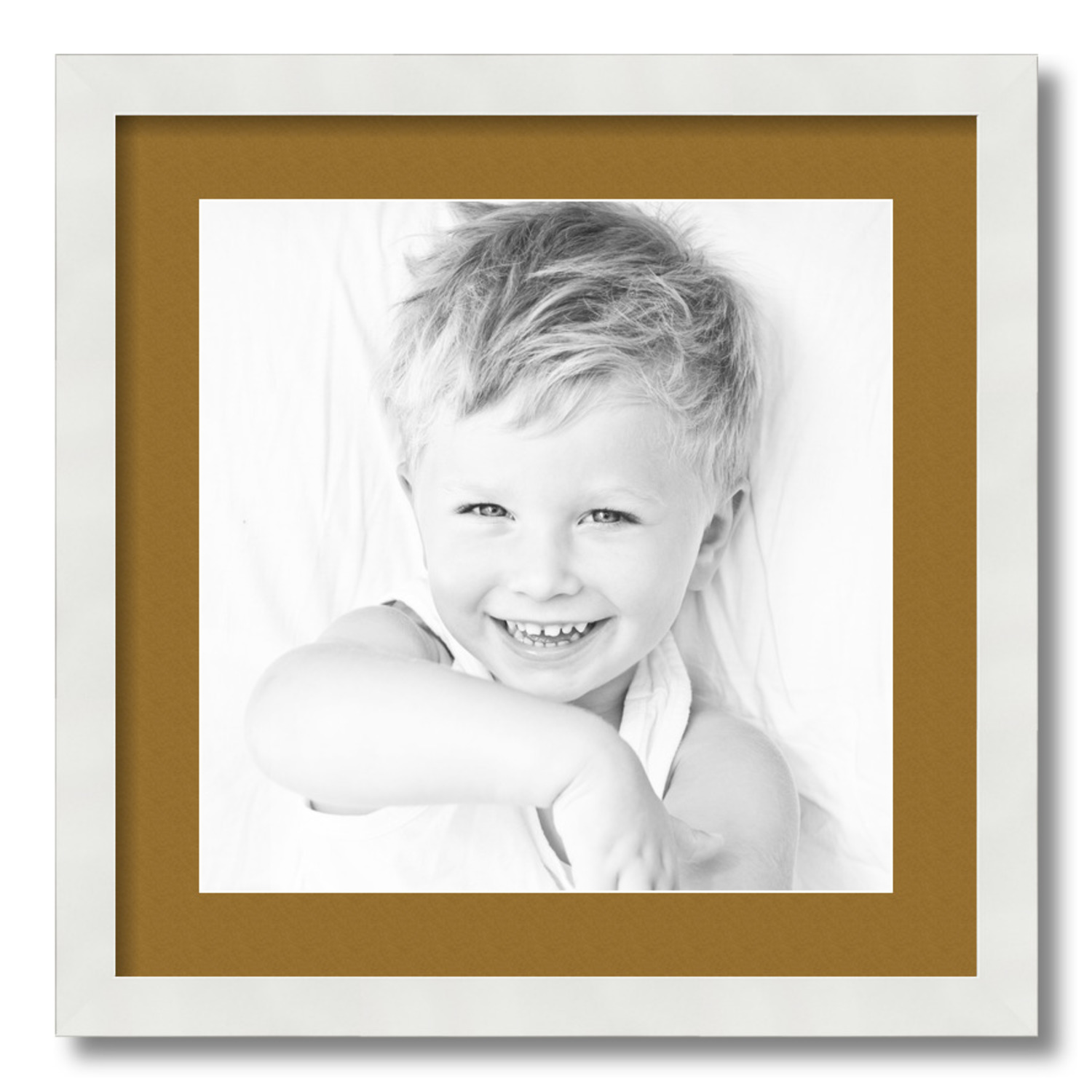 ArtToFrames Matted 18x18 White Picture Frame with 2" Mat, 14x14 Opening 3966