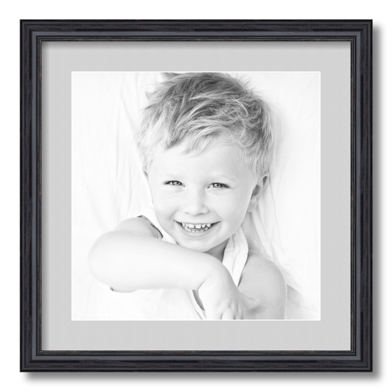 ArtToFrames Matted 18x18 Black Picture Frame with 2" Mat, 14x14 Opening 4083