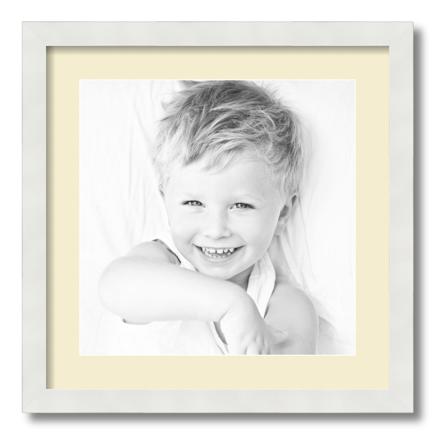 ArtToFrames Matted 18x18 White Picture Frame with 2" Mat, 14x14 Opening 3966