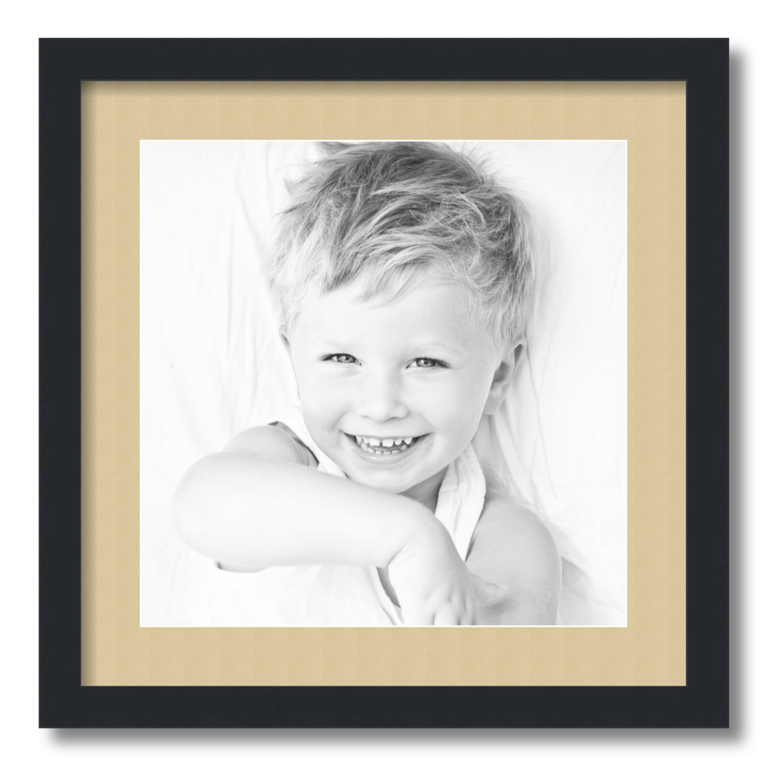 ArtToFrames Matted 18x18 Black Picture Frame with 2" Mat, 14x14 Opening 3926