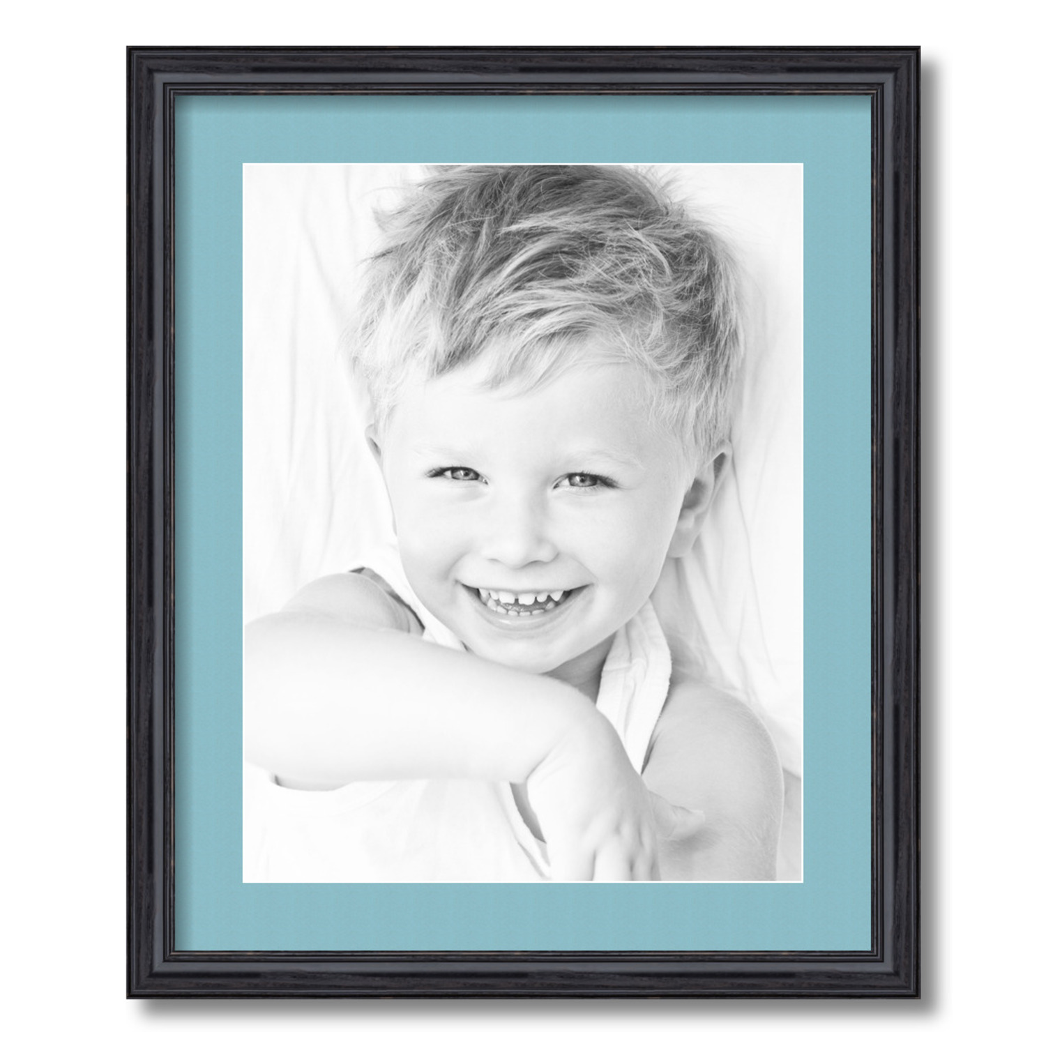 ArtToFrames Matted 18x22 Black Picture Frame with 2" Mat, 14x18 Opening 4083