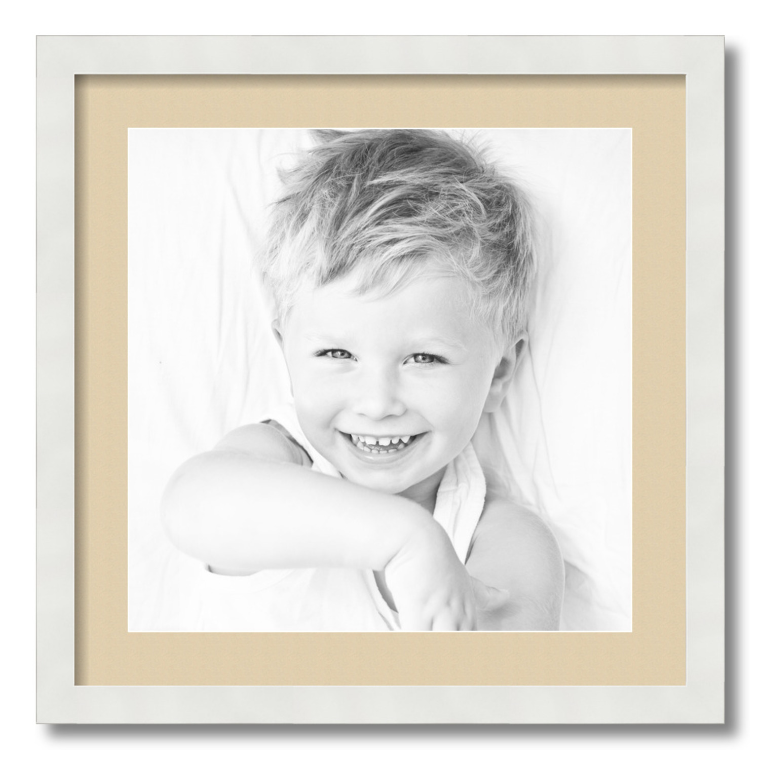 ArtToFrames Matted 20x20 White Picture Frame with 2" Mat, 16x16 Opening 3966