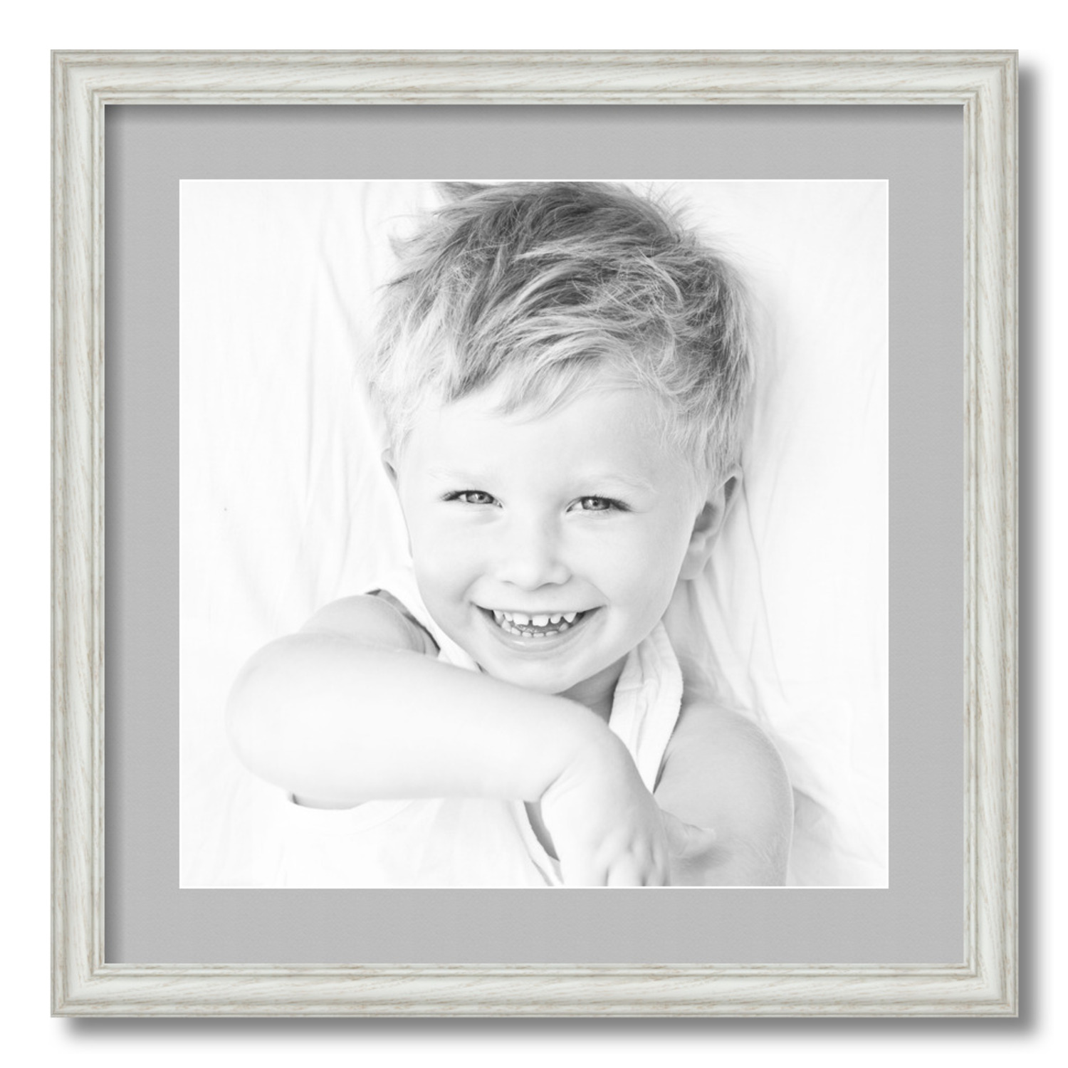 ArtToFrames Matted 20x20 White Picture Frame with 2" Mat, 16x16 Opening 4098