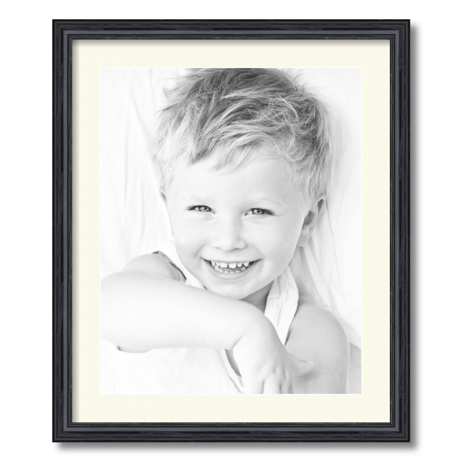 ArtToFrames Matted 20x24 Black Picture Frame with 2" Mat, 16x20 Opening 4083