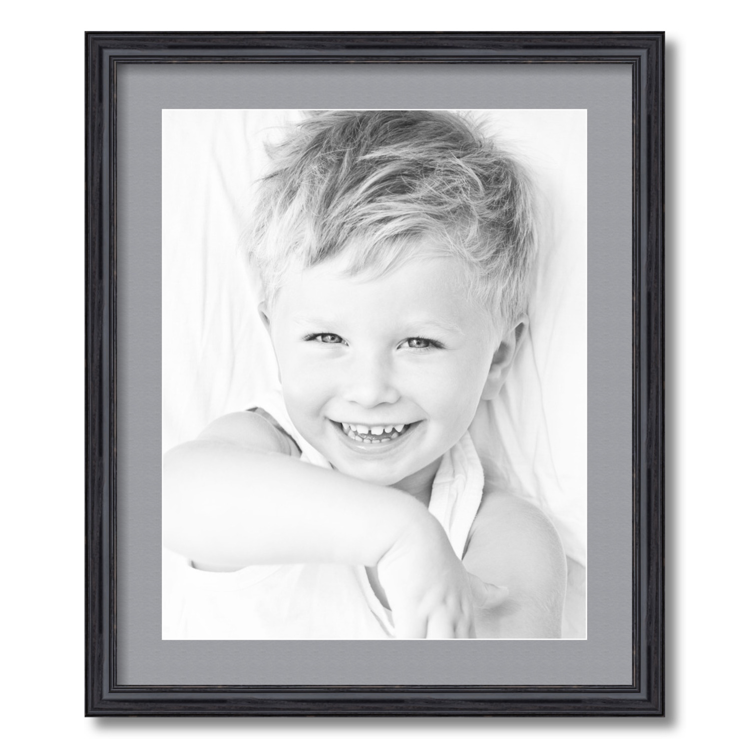 ArtToFrames Matted 20x24 Black Picture Frame with 2" Mat, 16x20 Opening 4083