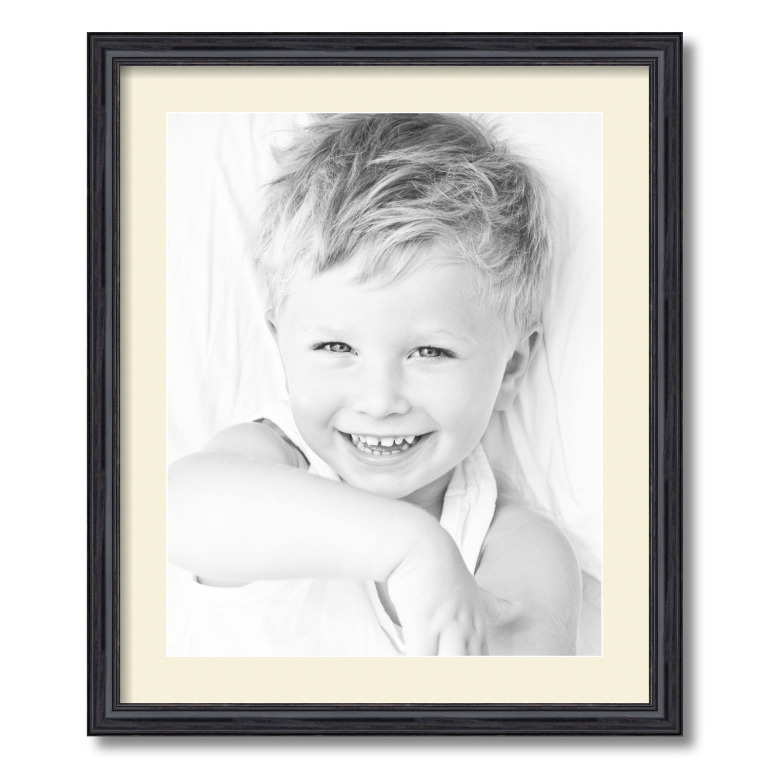 ArtToFrames Matted 20x24 Black Picture Frame with 2" Mat, 16x20 Opening 4083