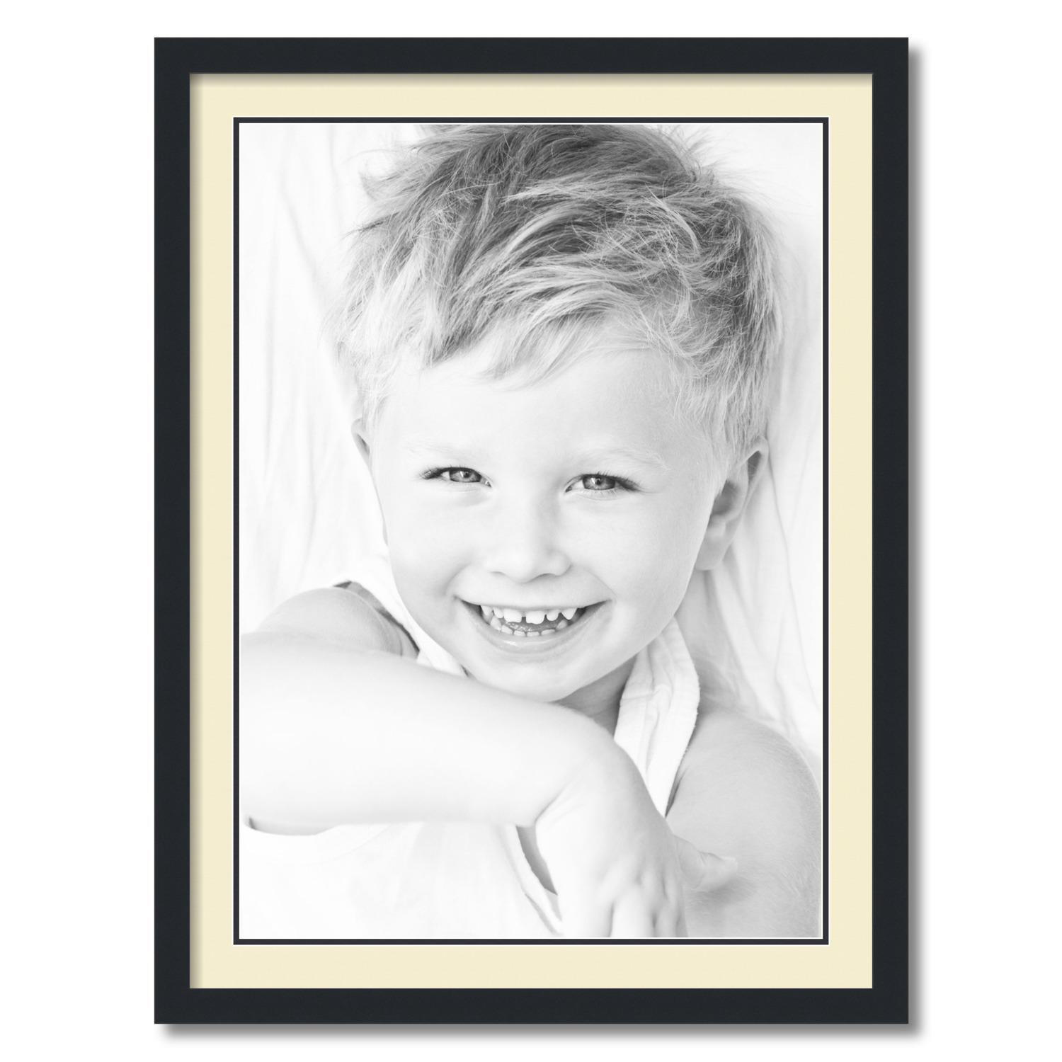 ArtToFrames 24x32 Matted Picture Frame with 20x28 Inch Double Mat Opening Framed in 1.25 Satin Black and 2 Oyster and Black Mats