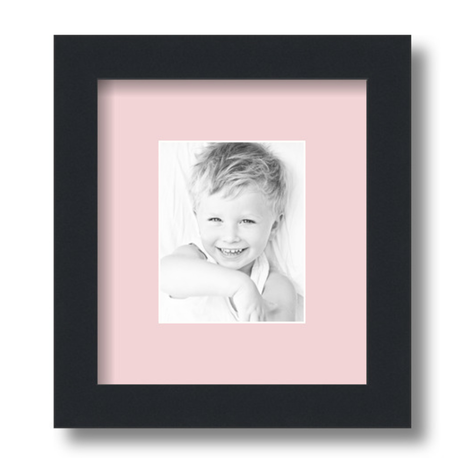 ArtToFrames Matted 7.5x9 Black Picture Frame with 2" Mat, 3.5x5 Opening 3926