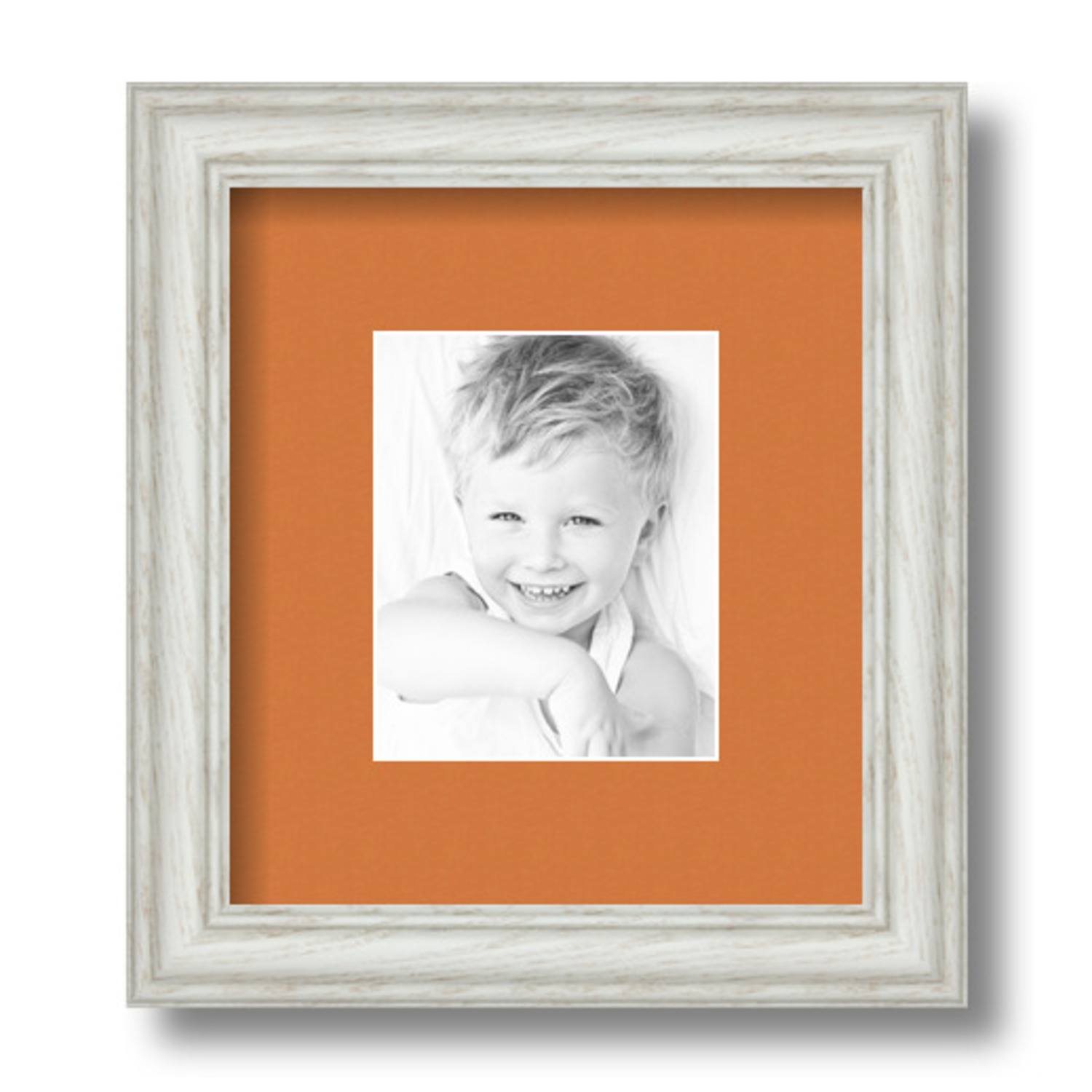 ArtToFrames Matted 7.5x9 White Picture Frame with 2" Mat, 3.5x5 Opening 4098